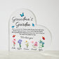 Grandma's Garden - Printed Heart Shaped Acrylic Plaque