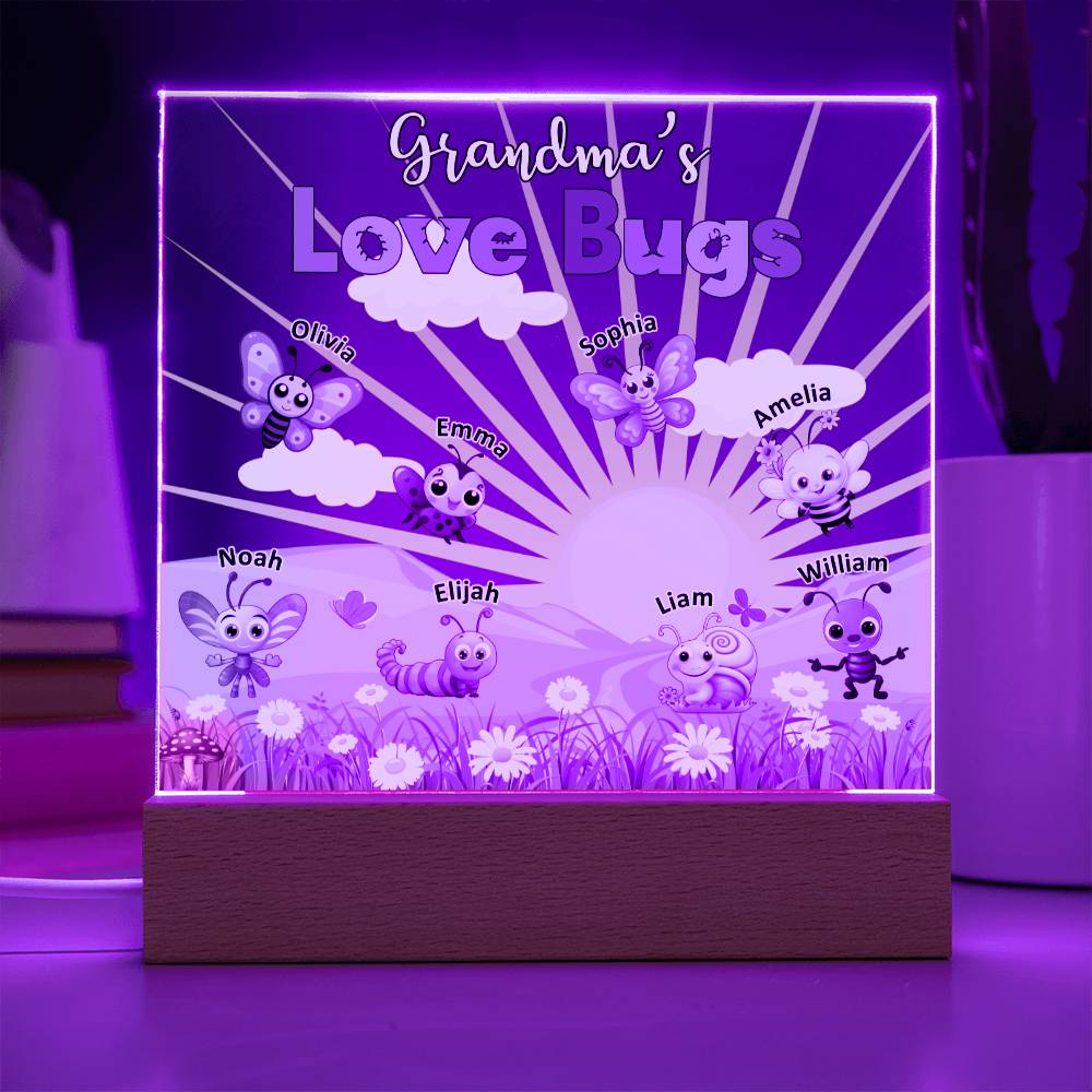 Grandma's Love Bugs - Square Acrylic Plaque