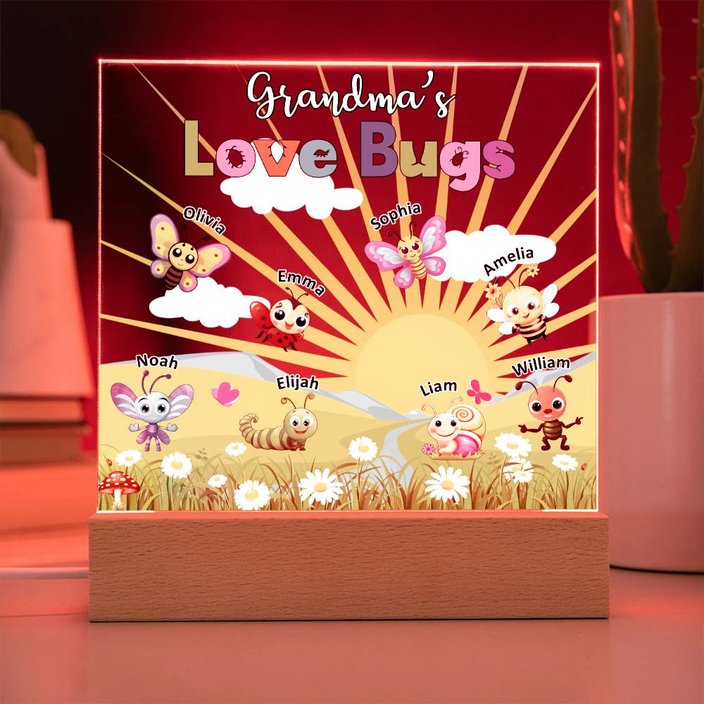 Grandma's Love Bugs - Square Acrylic Plaque