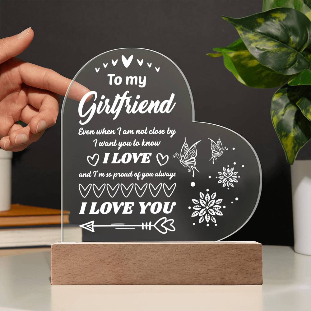 I want  you to Know - Printed Heart Acrylic Plaque