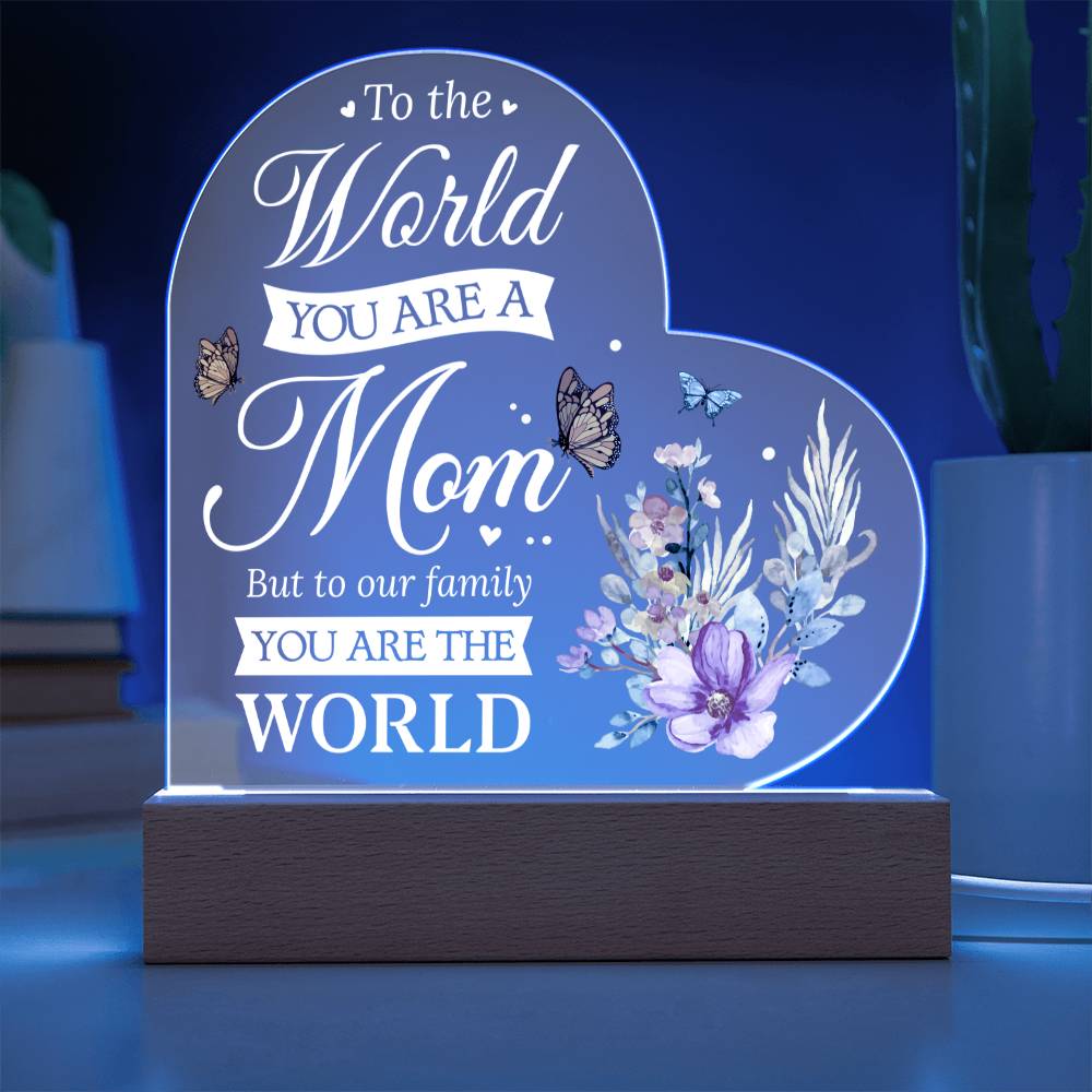 You're Are the World - Printed Heart Acrylic Plaque