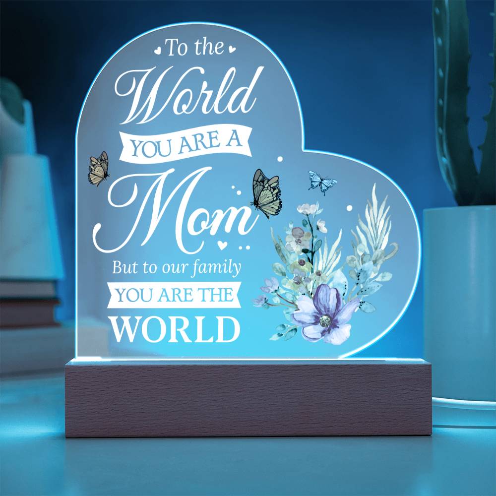 You're Are the World - Printed Heart Acrylic Plaque