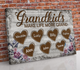 Grandkids 15 Names Sign Post Canvas Print | Personalized Framed Canvas Art