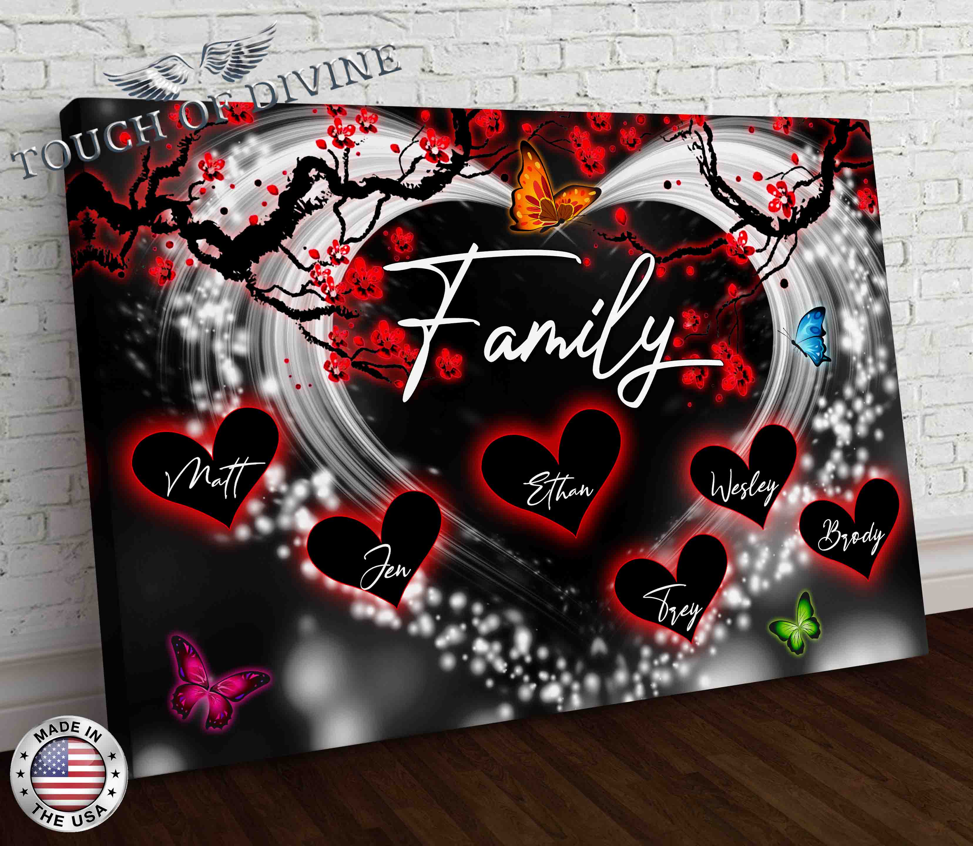 Love Makes a Family Canvas (Heart Design)