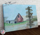 American Flag Barn Family Names Boardwalk Canvas Print | Personalized Framed Canvas Art