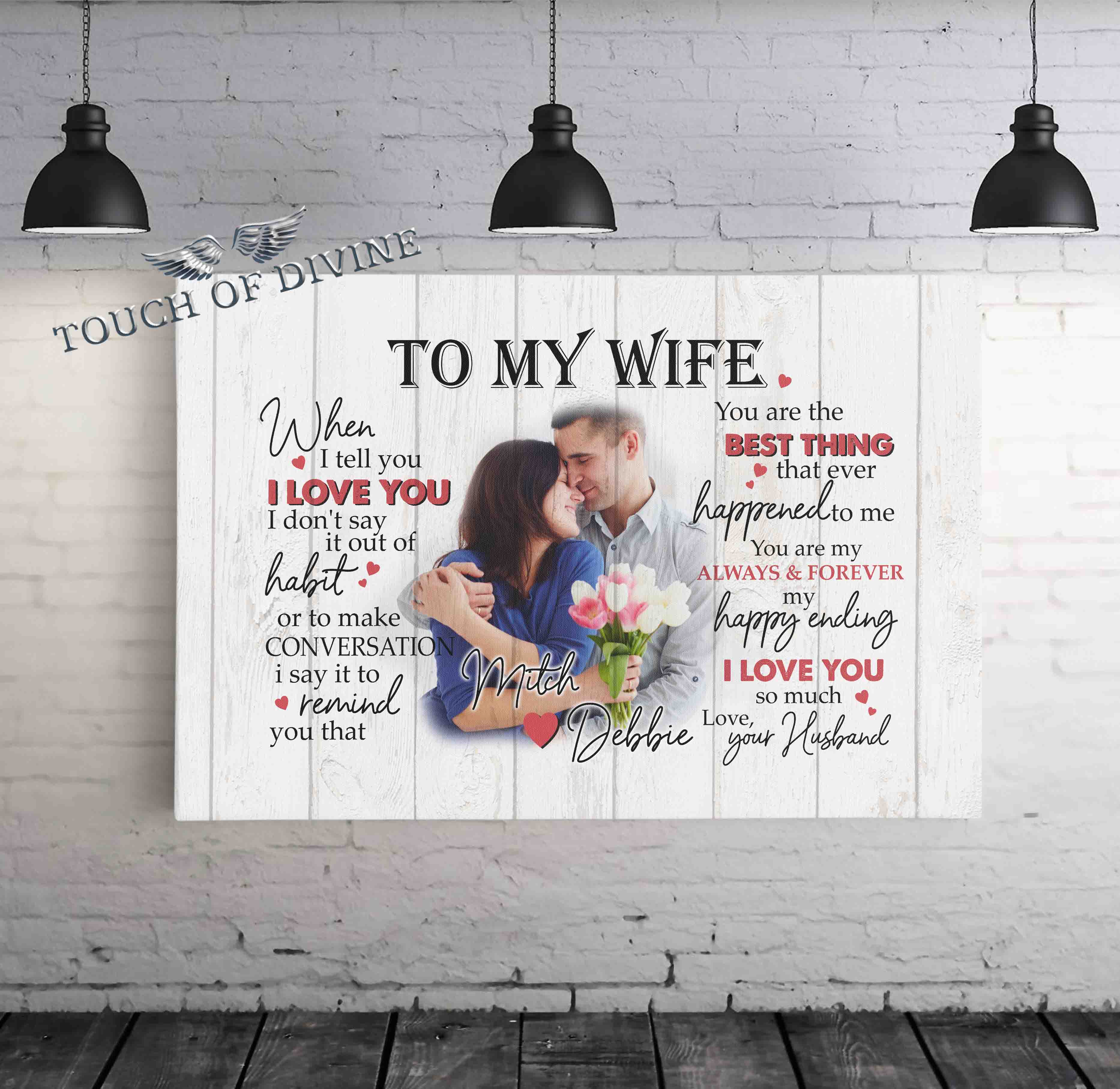 To My Wife Canvas Print | Personalized Framed Canvas Art – Touch Of Divine