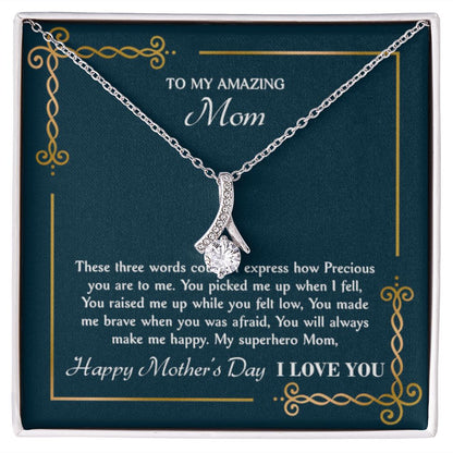 Superhero Mom  Alluring Beauty necklace - 18k White and Gold