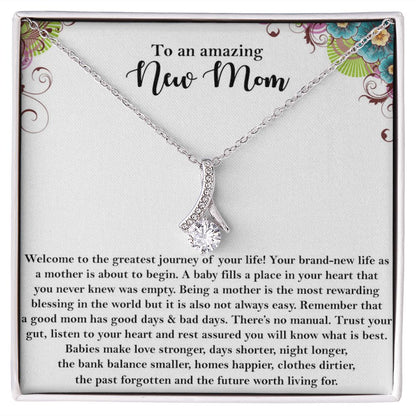 New MOM  Alluring Beauty necklace - 18k White and Gold