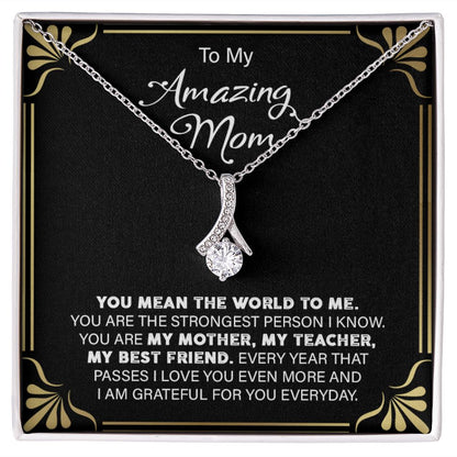 Amazing Mom - Alluring Beauty necklace - 18k White and Gold