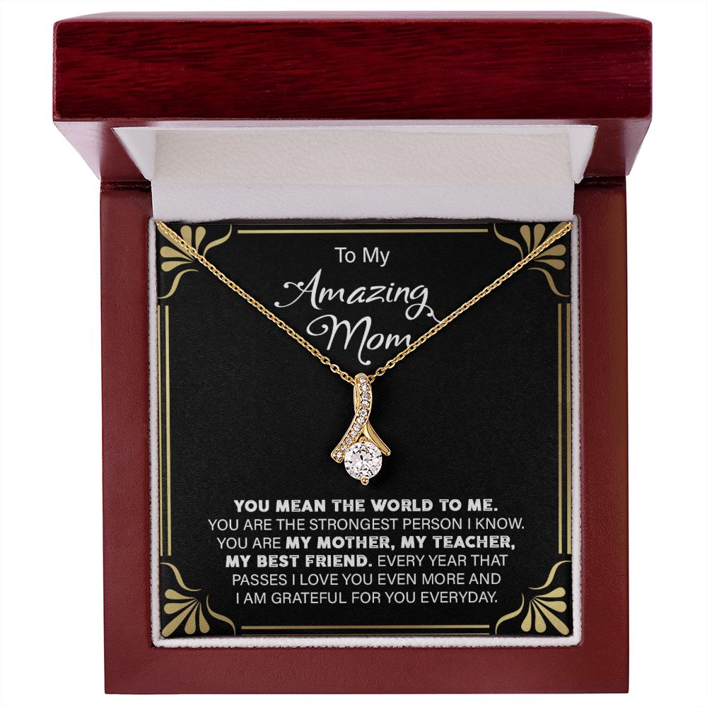 Amazing Mom - Alluring Beauty necklace - 18k White and Gold